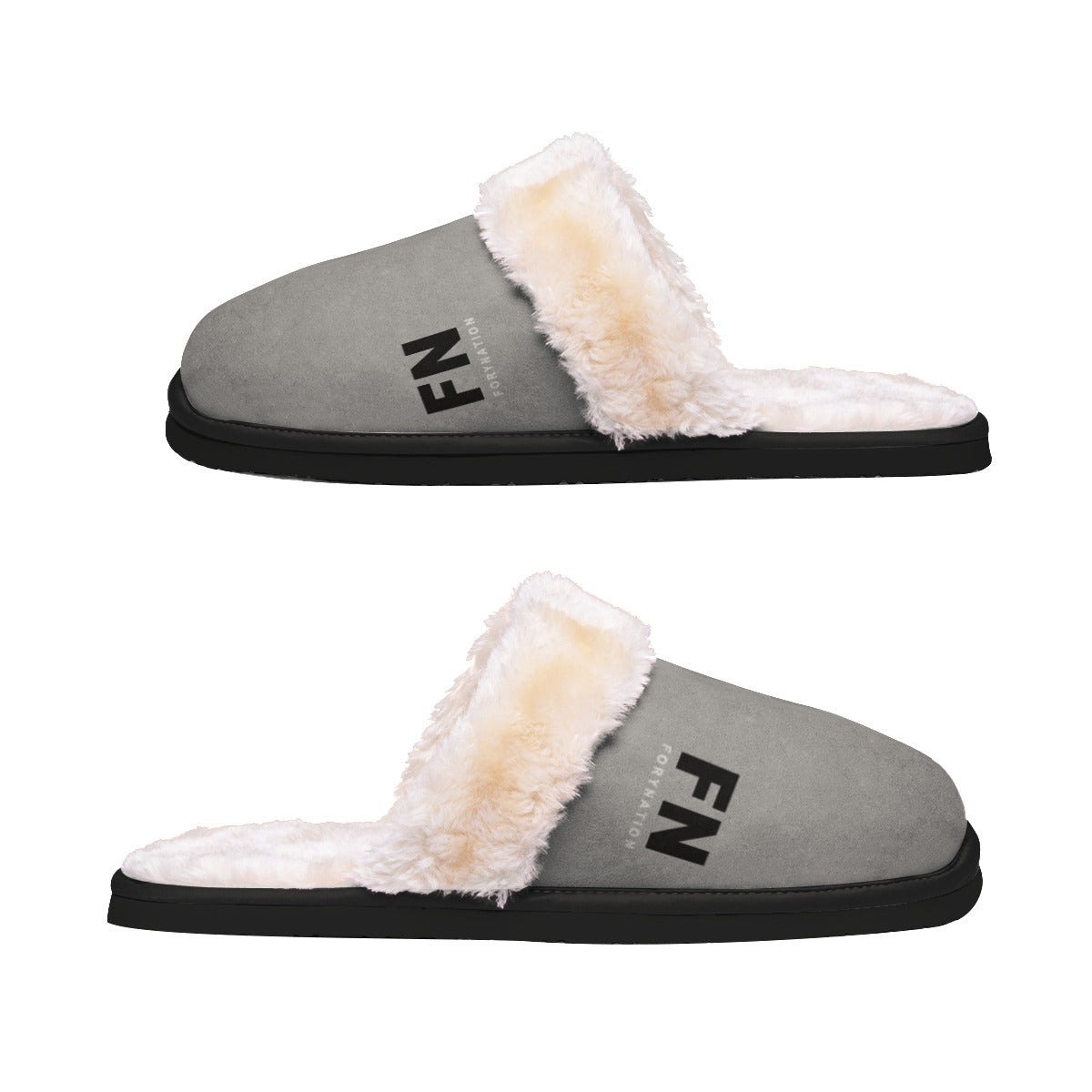 FN SLEEPWEAR MEN'S: Plush Slippers (silver)