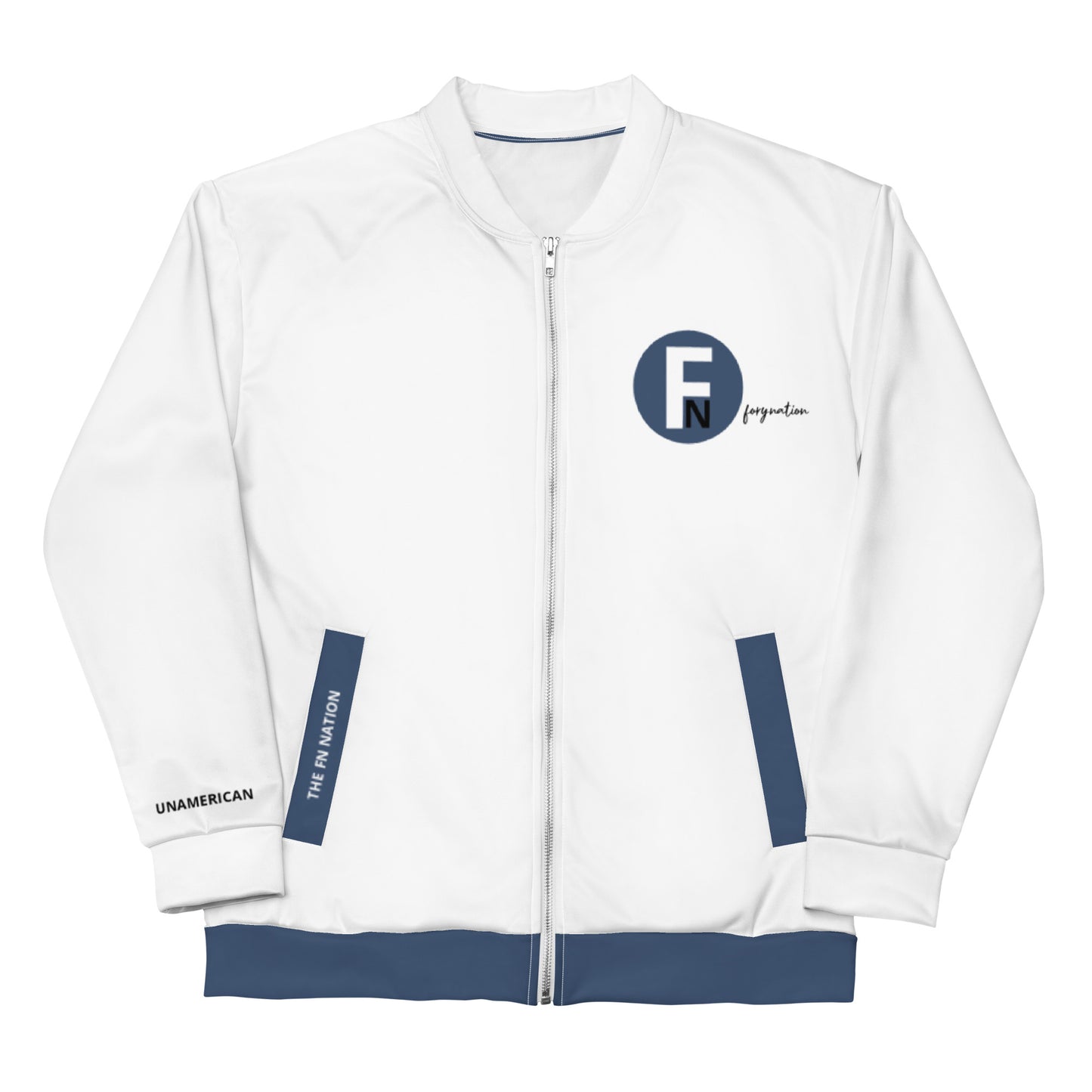 FN UNAMERICAN UNISEX: LAX Bomber Jacket (white/cello)