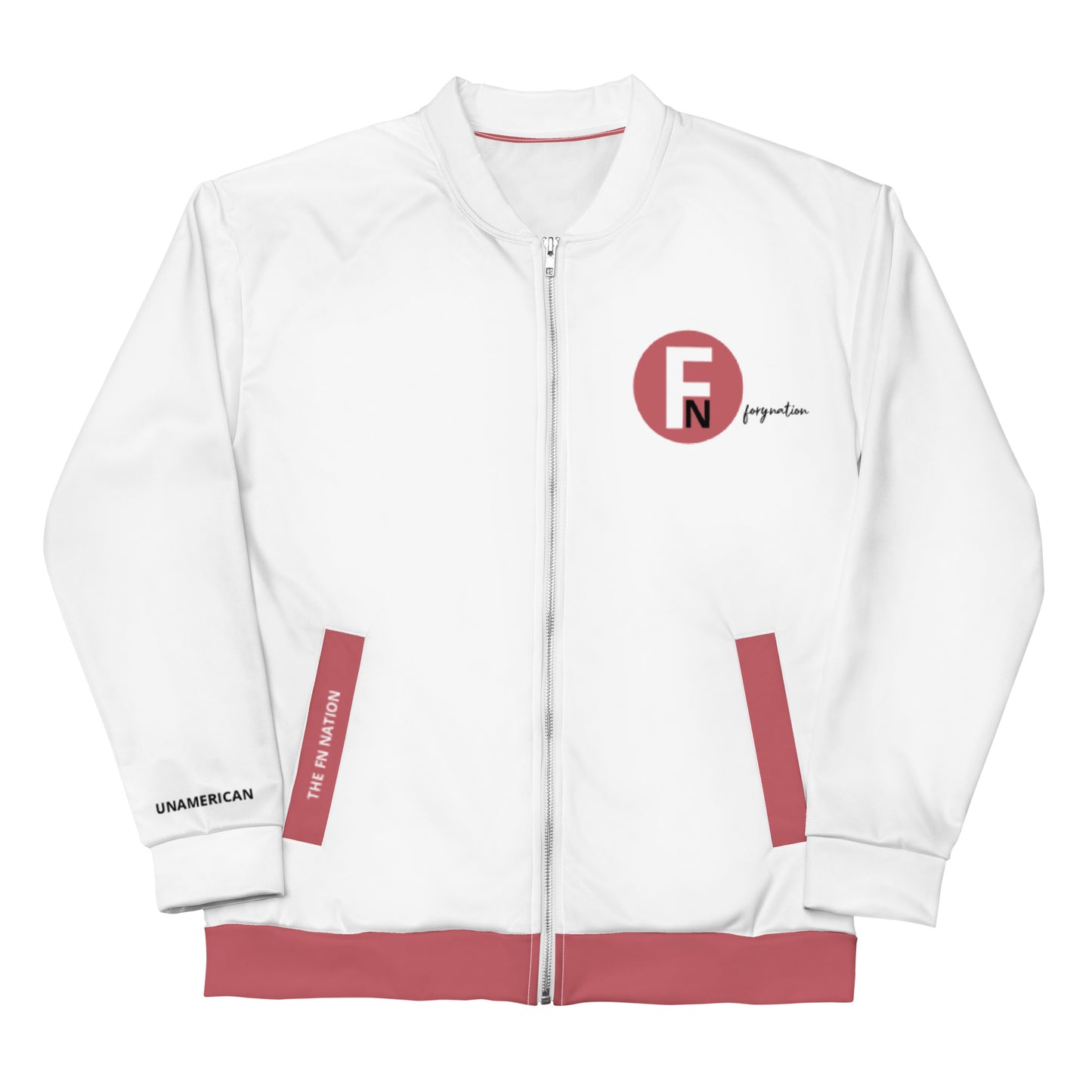 FN UNAMERICAN UNISEX: LAX Bomber Jacket (white/mandy)