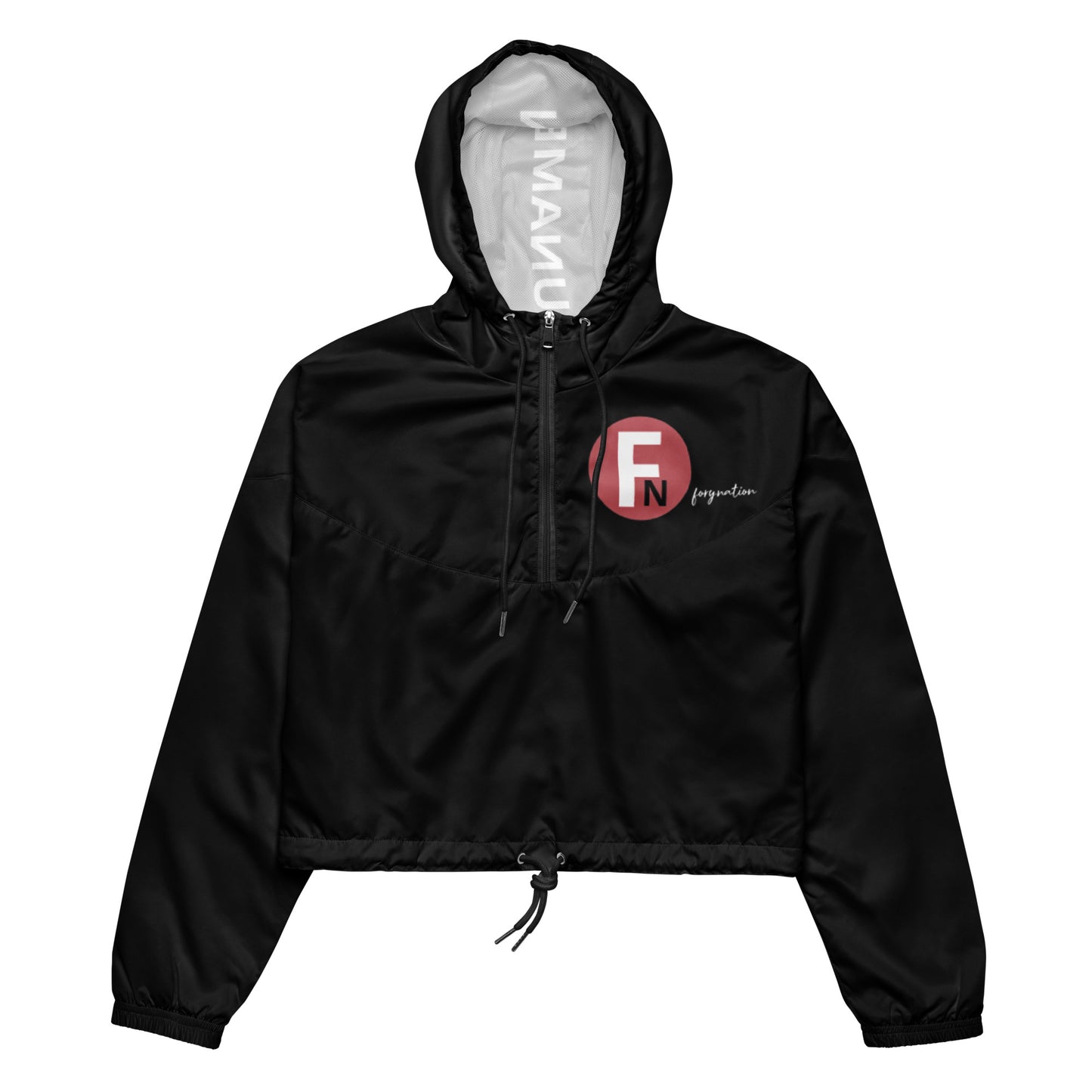 FN UNAMERICAN WOMEN'S: LAX Cropped Windbreaker (black/mandy)