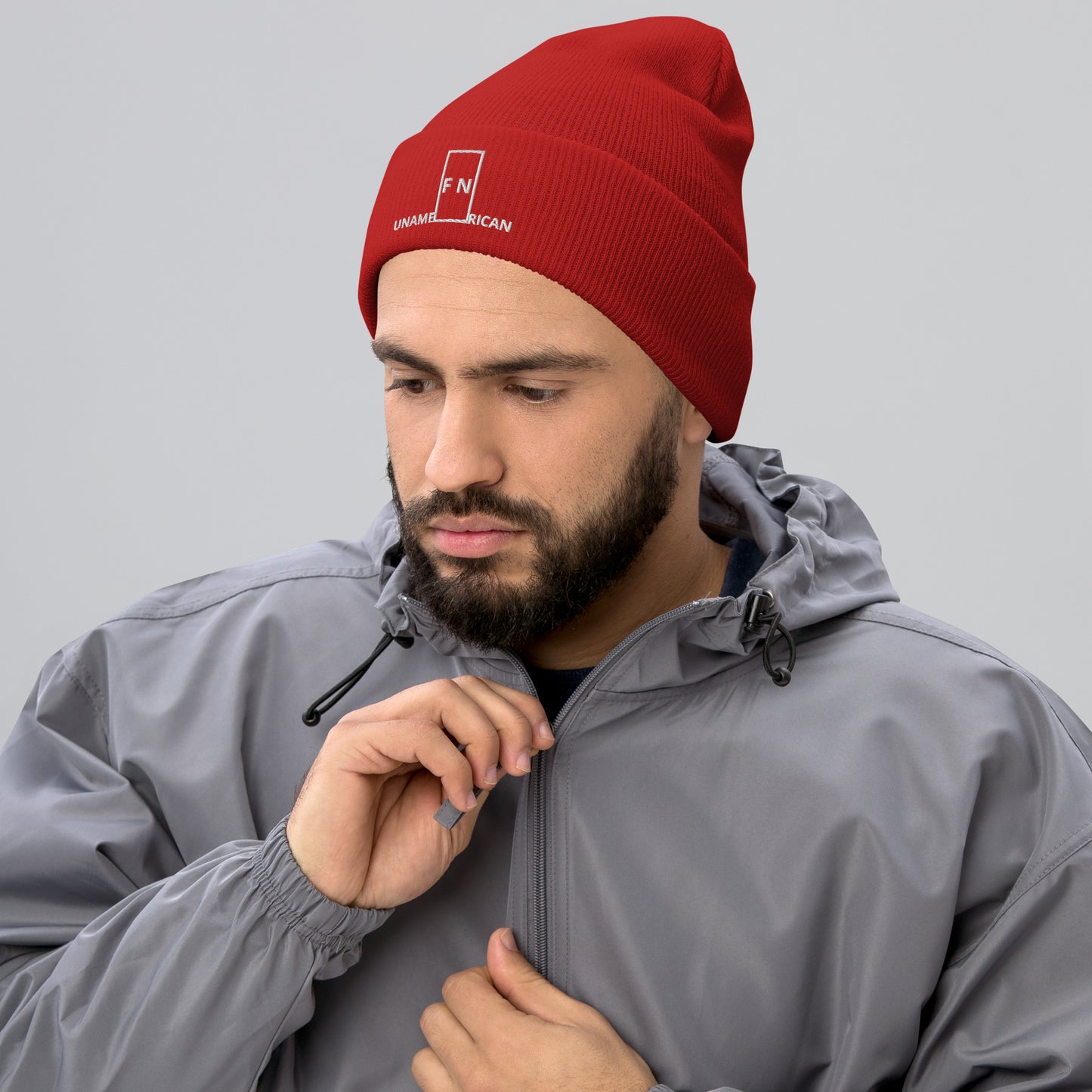 FN UNAMERICAN UNISEX: LAX Cuffed Skully (red/white)