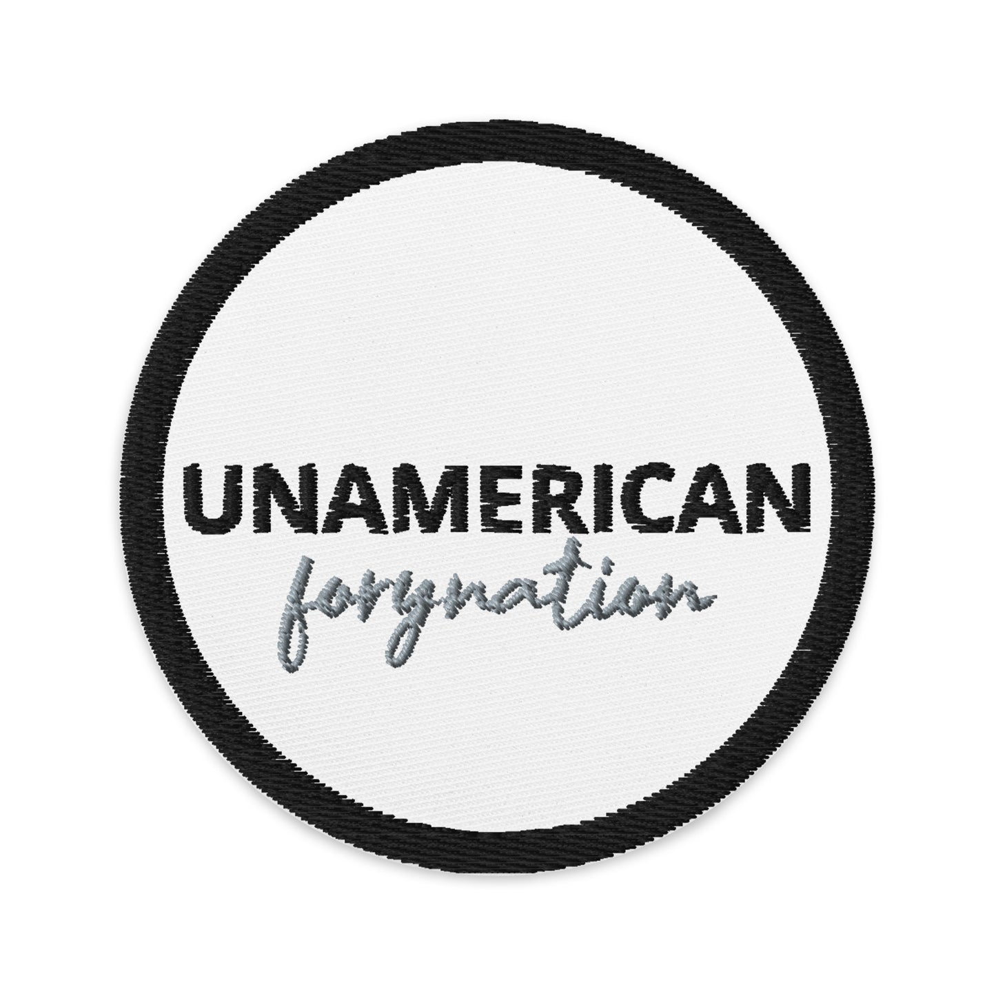 FN ACCESSORIES: Unamerican Embroidered Patch (white)