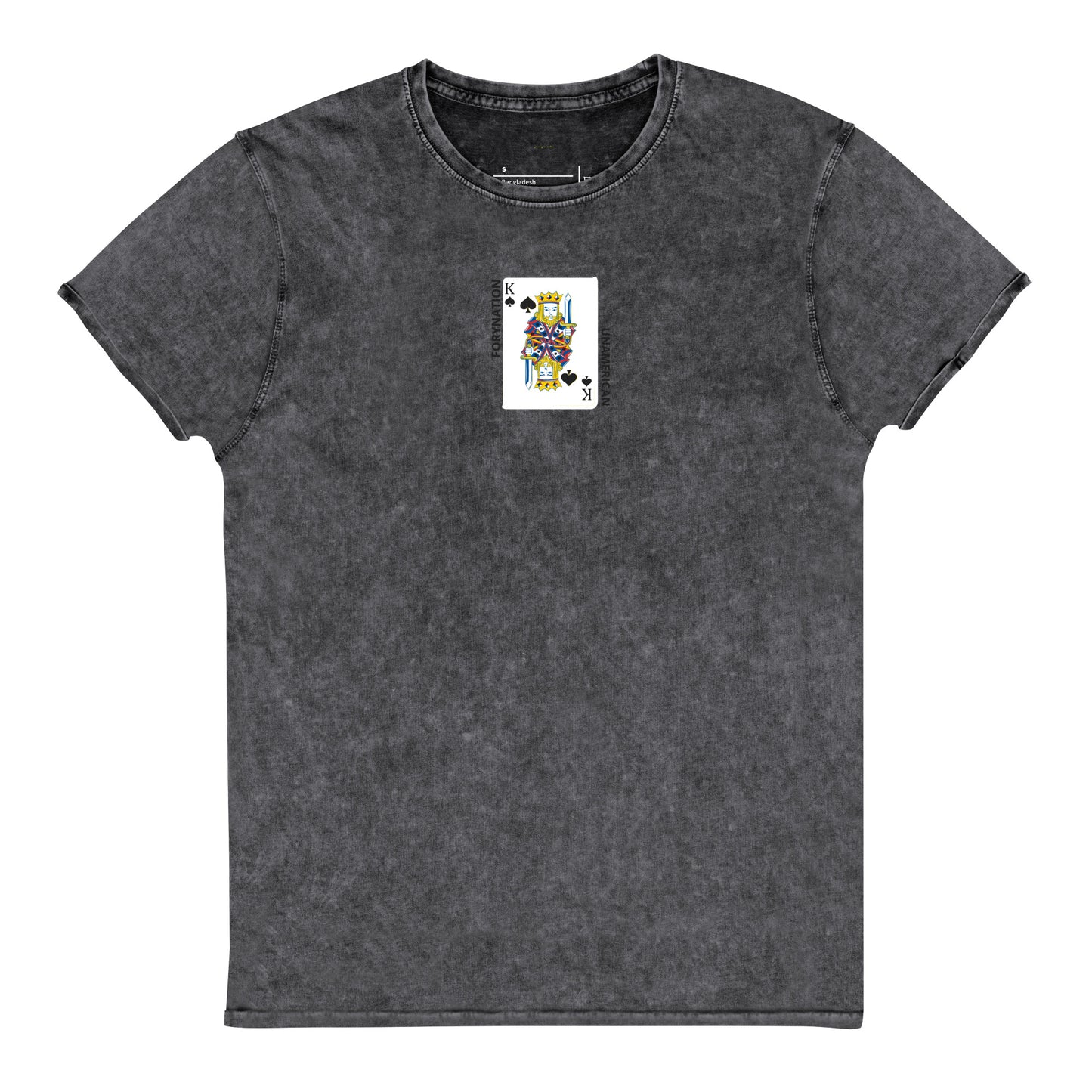 FN UNAMERICAN UNISEX: King Of Spades Denim T-Shirt (embroidered)