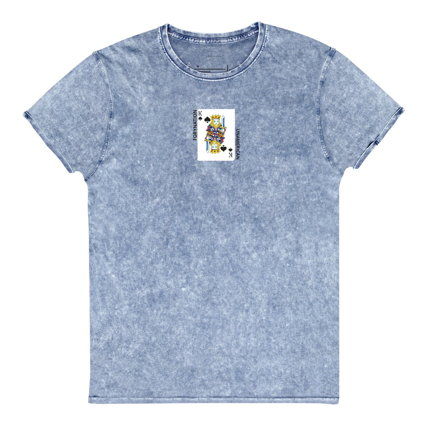 FN UNAMERICAN UNISEX: King Of Spades Denim T-Shirt (embroidered)