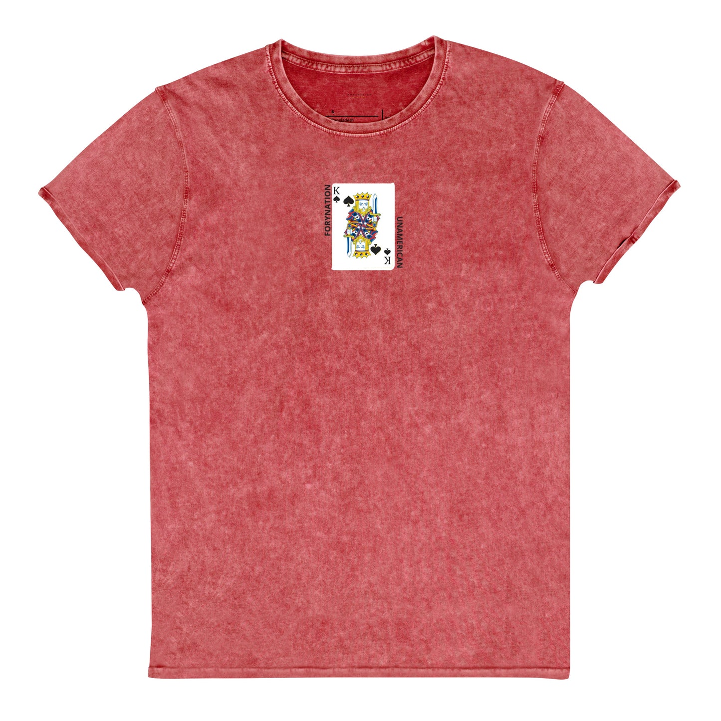 FN UNAMERICAN UNISEX: King Of Spades Denim T-Shirt (embroidered)
