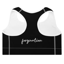 Load image into Gallery viewer, FORYNATION- UNAMERICAN WOMEN&#39;S: B/W SPORTS BRA
