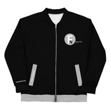 Load image into Gallery viewer, FN UNAMERICAN UNISEX: Signature Bomber Jacket (black/silver)
