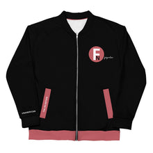 Load image into Gallery viewer, FN UNAMERICAN UNISEX: Signature Bomber Jacket (black/mandy)
