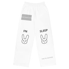 Load image into Gallery viewer, FN UNISEX SLEEPWEAR: Comatose Bunny Pajama Pants (silver)
