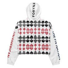 Load image into Gallery viewer, FN UNAMERICAN WOMEN&#39;S: Gamble Bandana Cropped Windbreaker (white)
