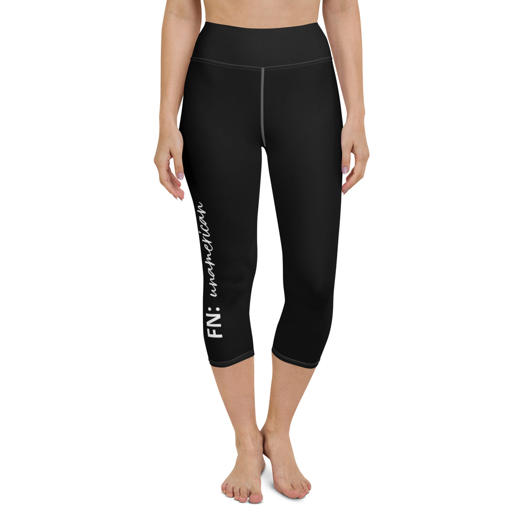 FORYNATION- UNAMERICAN WOMEN'S: B/W YOGA CAPRI LEGGINGS