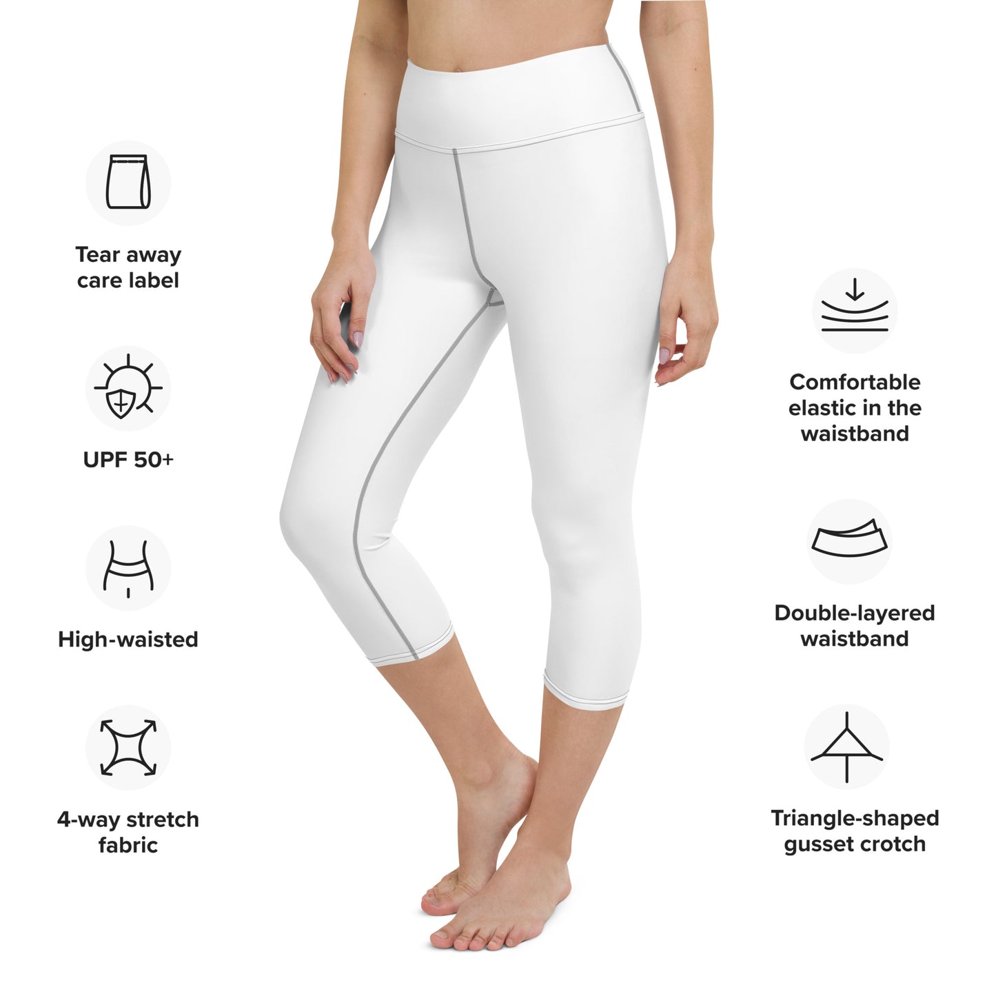 FN WOMEN'S SPORTS: Unamerican Yoga Capri Leggings (white/black)