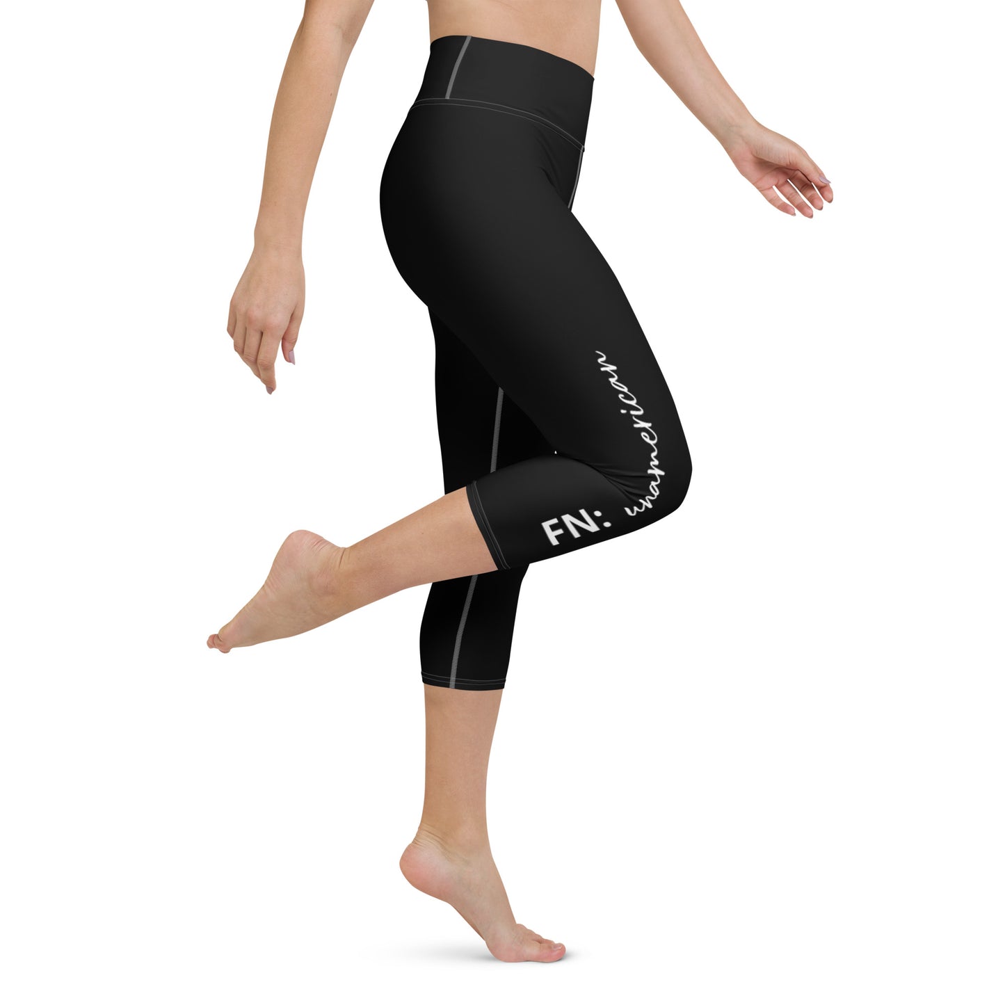 FN WOMEN'S SPORTS: Unamerican Yoga Capri Leggings (black/white)