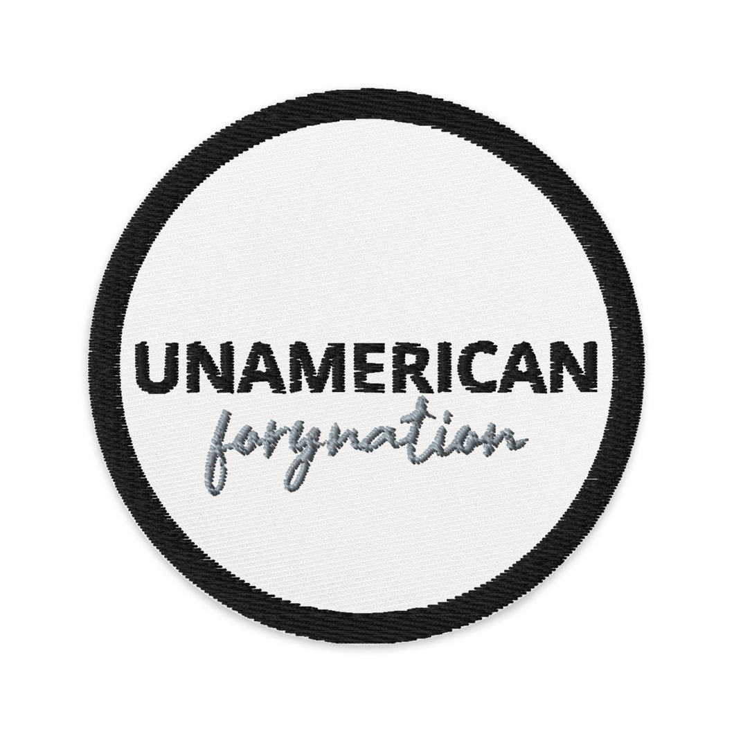 FORYNATION- UNAMERICAN WHITE EMBROIDERED PATCH