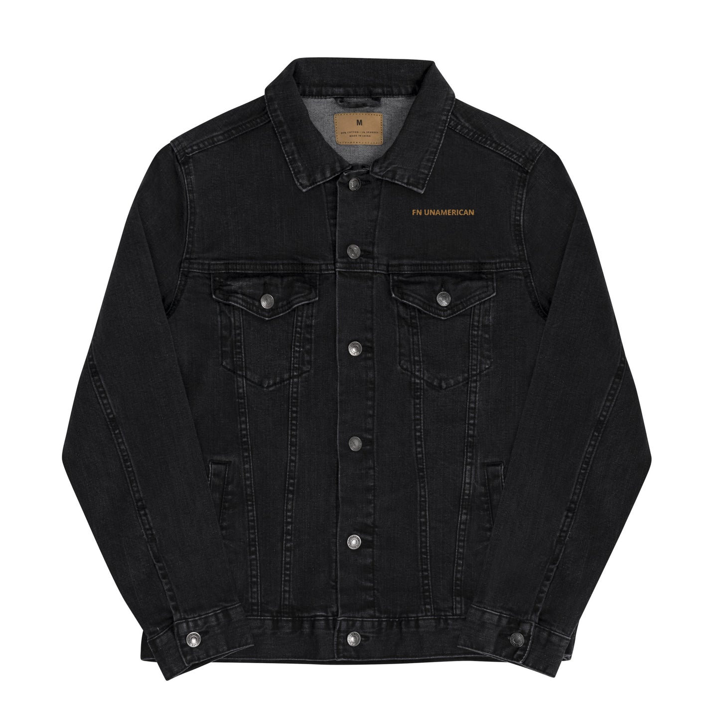 FN UNAMERICAN UNISEX: Classic Black Denim Jacket