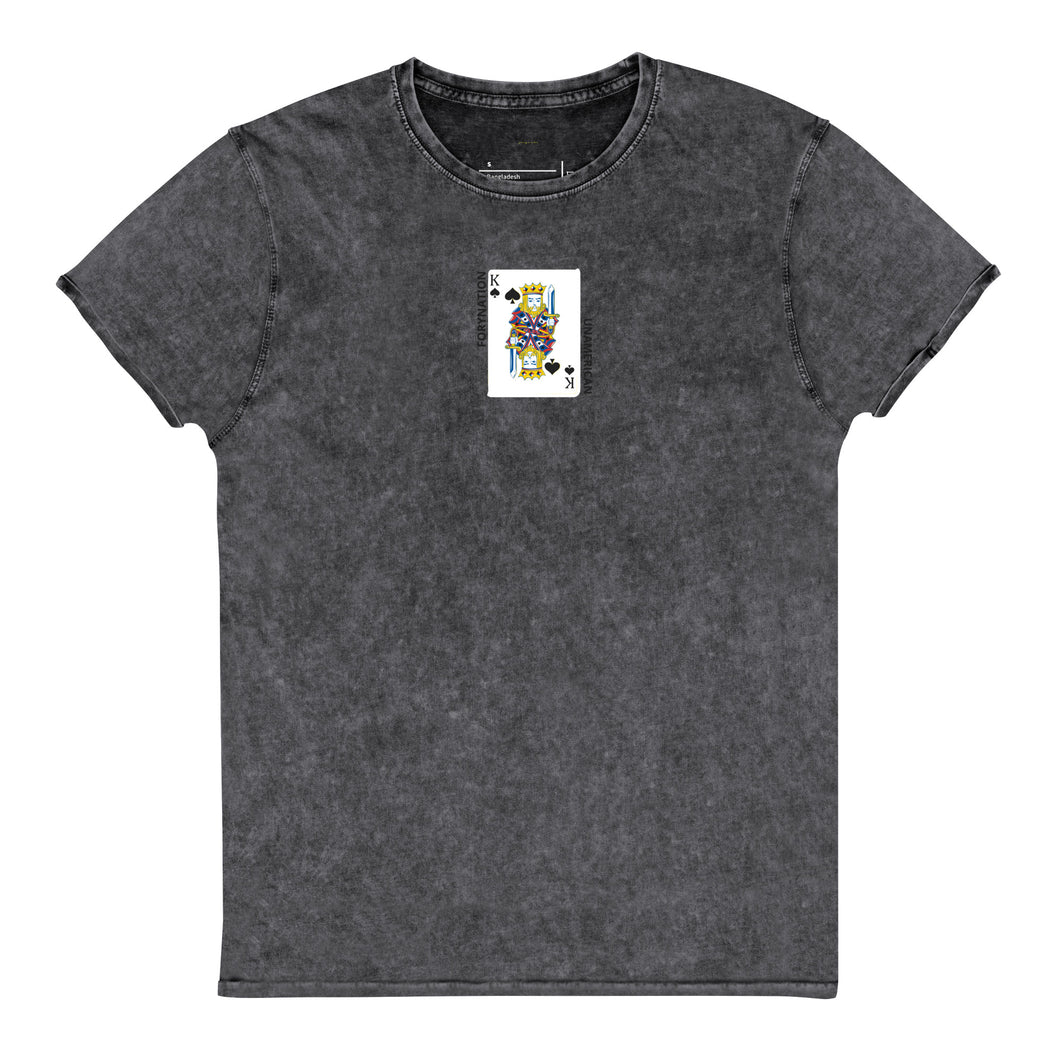 FN UNAMERICAN UNISEX: King Of Spades Denim T-Shirt (embroidered)