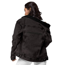 Load image into Gallery viewer, FORYNATION- UNAMERICAN UNISEX BLACKOUT DENIM SHERPA JACKET
