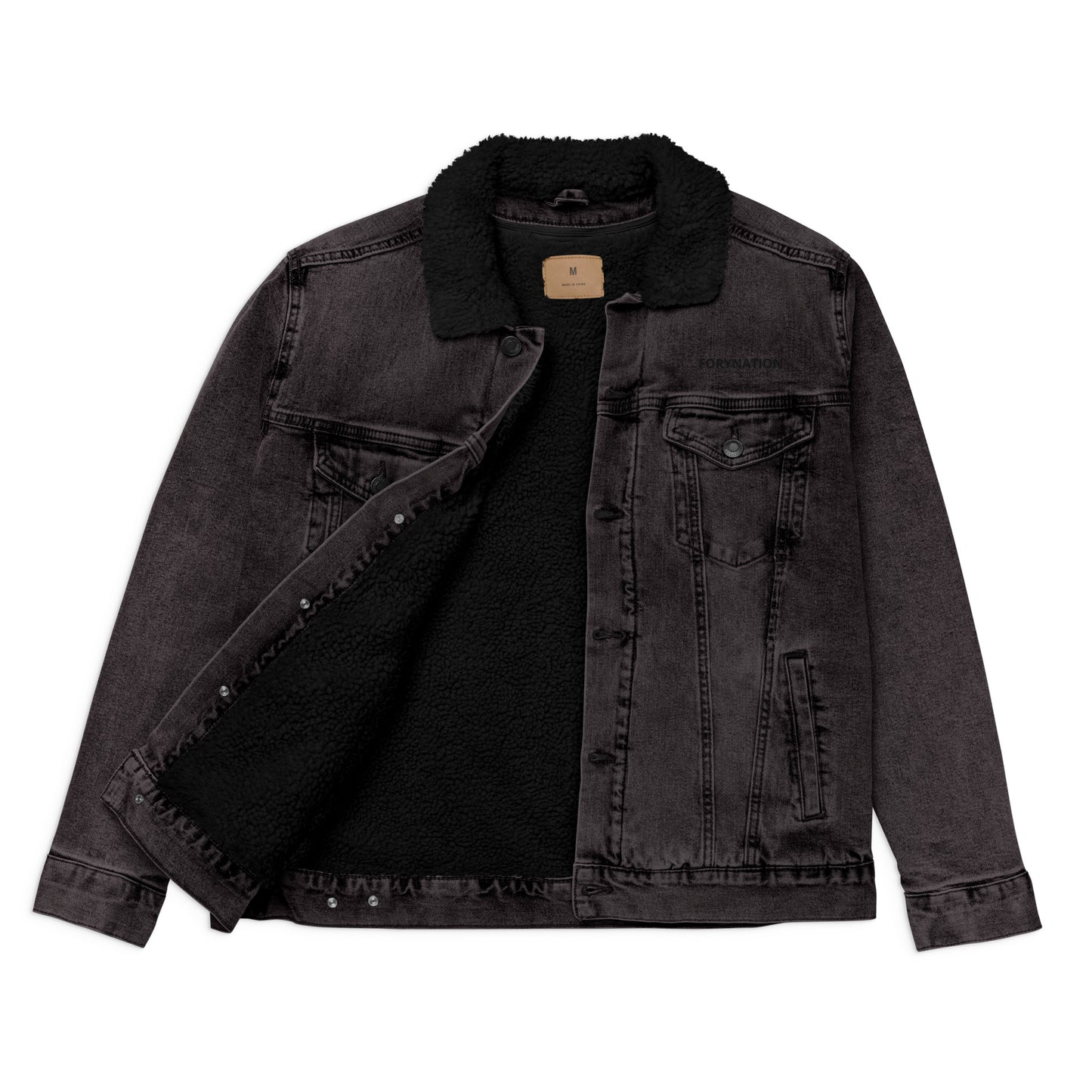 FN UNAMERICAN UNISEX: Denim Sherpa Jacket (blackout)