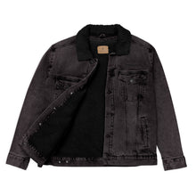 Load image into Gallery viewer, FORYNATION- UNAMERICAN UNISEX BLACKOUT DENIM SHERPA JACKET
