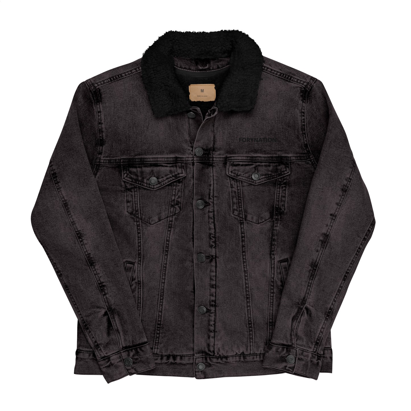 FN UNAMERICAN UNISEX: Denim Sherpa Jacket (blackout)