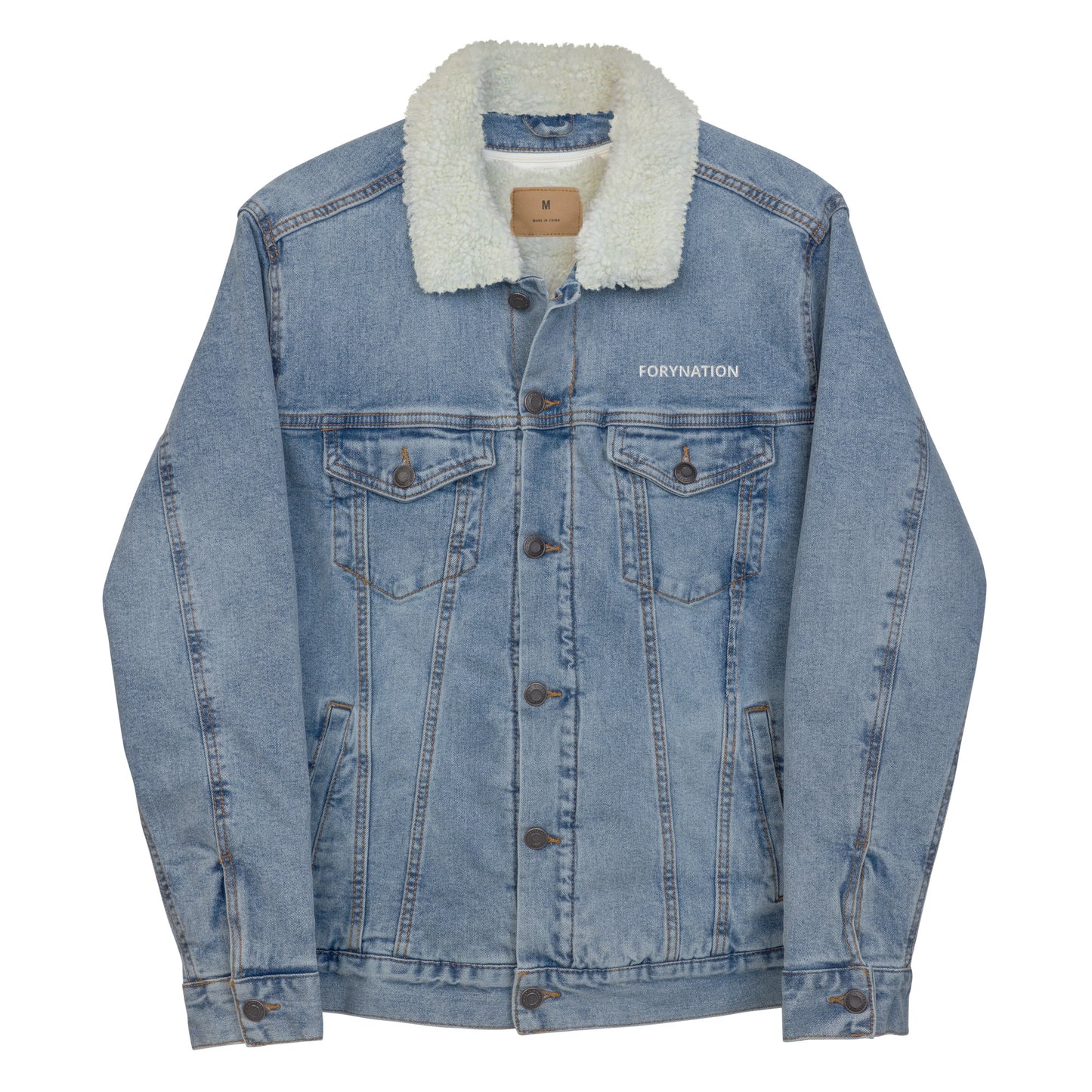 FN UNAMERICAN UNISEX: Denim Sherpa Jacket (light denim)