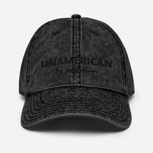 Load image into Gallery viewer, FORYNATION- UNAMERICAN BLACKOUT DENIM DAD HAT
